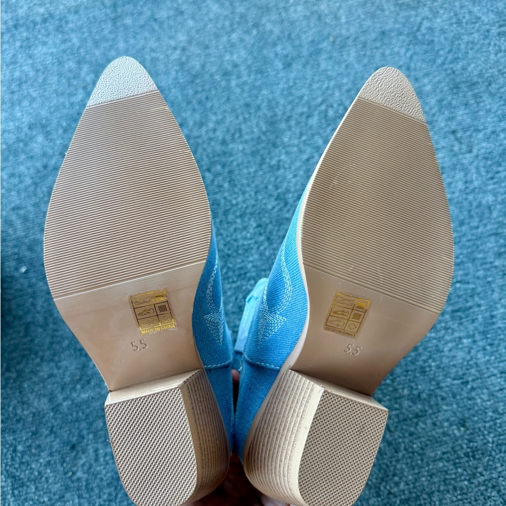 Blue Western Ankle Boots - Picture 4 of 8